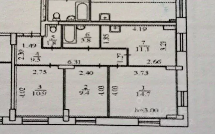 3-к кв. Пермский край, Пермь ул. Крылова, 15А (61.2 м) - Фото 2