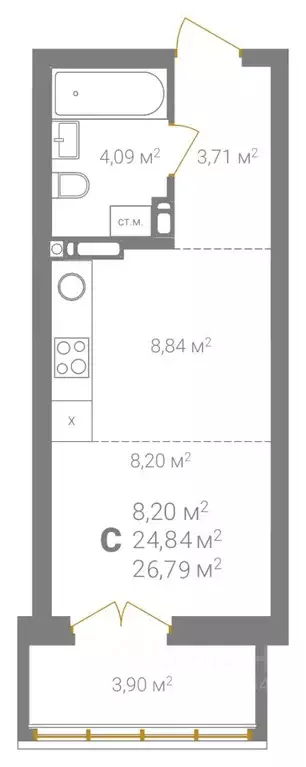 Студия Нижегородская область, Нижний Новгород Ветеринарная ул. (26.79 ... - Фото 2