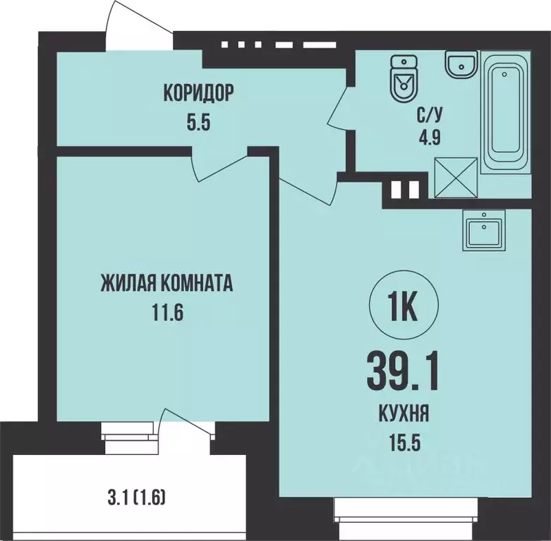 1-к кв. Новосибирская область, Новосибирск ул. Имени генерал-майора ... - Фото 1