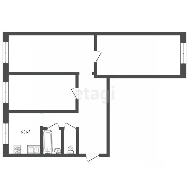 3-к кв. Владимирская область, Муром Заводская ул., 19 (57.0 м) - Фото 2
