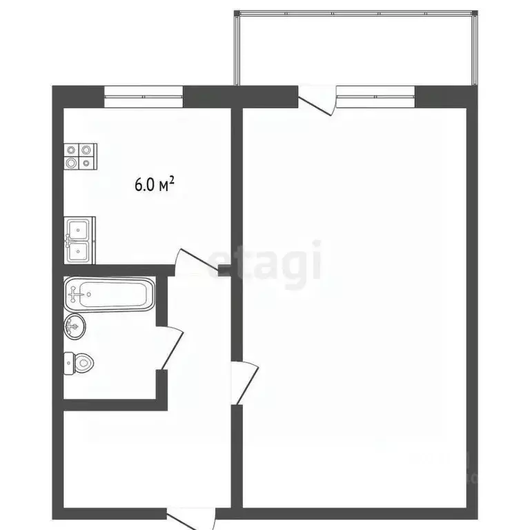 1-к кв. Саратовская область, Балашов Пугачевская ул., 334 (30.0 м) - Фото 2