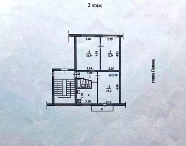 3-к кв. Пензенская область, Пенза ул. Попова, 46 (59.0 м) - Фото 0