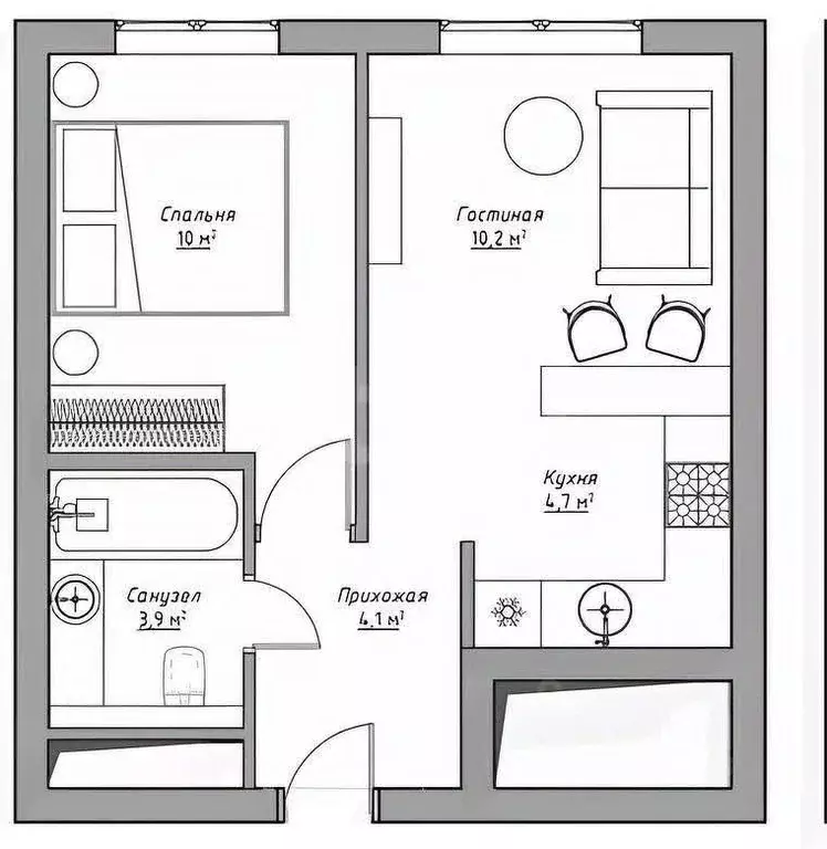 1-к кв. Татарстан, Пестречинский район, Шигалеевское с/пос, с. Новое ... - Фото 2