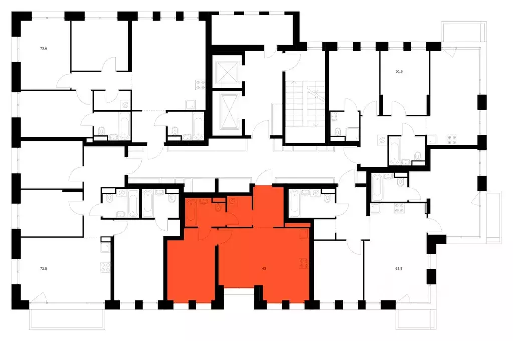 1-к кв. Москва ул. Маршала Прошлякова, 12к2с1 (43.0 м) - Фото 2