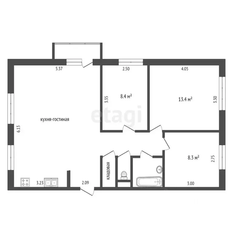 3-к кв. Коми, Ухта Интернациональная ул., 17 (71.3 м) - Фото 0