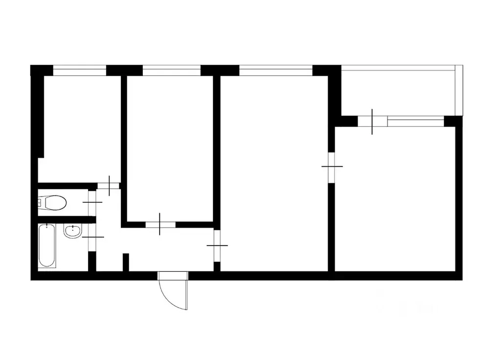 3-к кв. Самарская область, Самара ул. Фадеева, 63 (58.3 м) - Фото 1