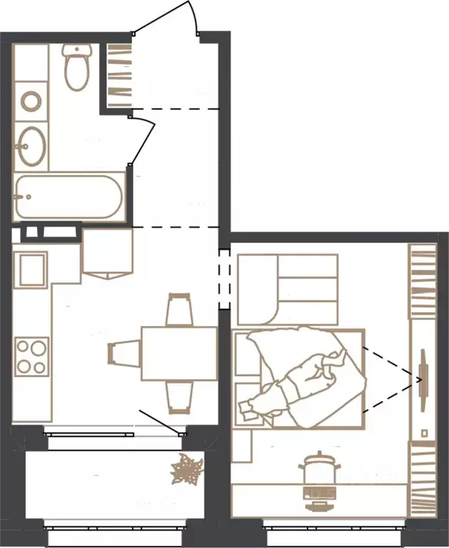 1-к кв. Алтай, Майминский район, с. Майма, Алгаир-2 кв-л  (32.0 м) - Фото 1
