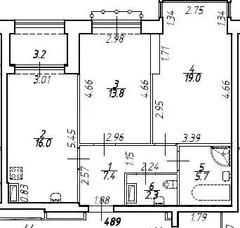 2-к кв. Санкт-Петербург ул. Академика Константинова, 1к1 (65.4 м) - Фото 1