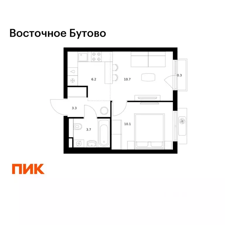 1-к кв. Московская область, Ленинский городской округ, Боброво пгт ... - Фото 1