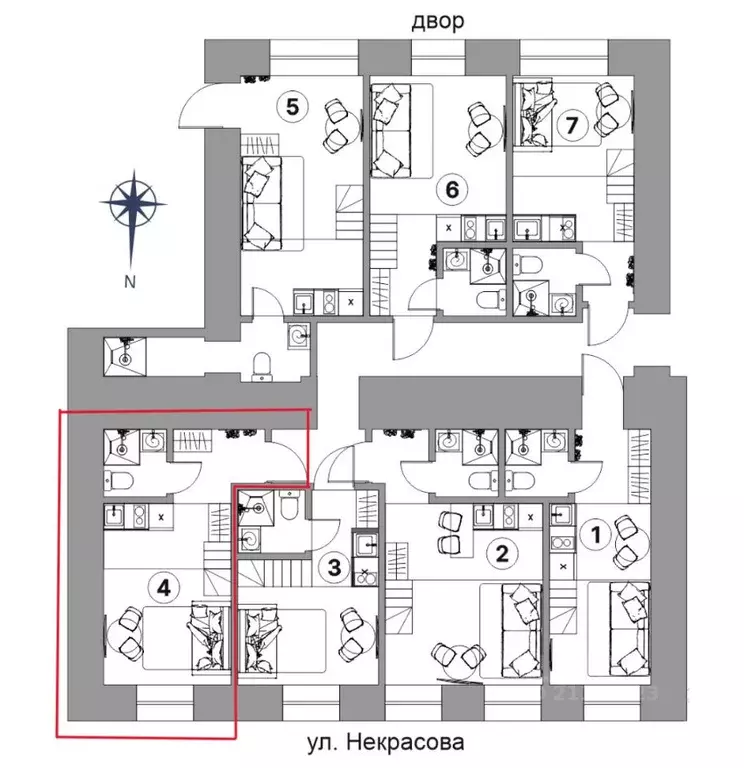 Студия Санкт-Петербург ул. Некрасова, 1/38 (18.4 м) - Фото 0