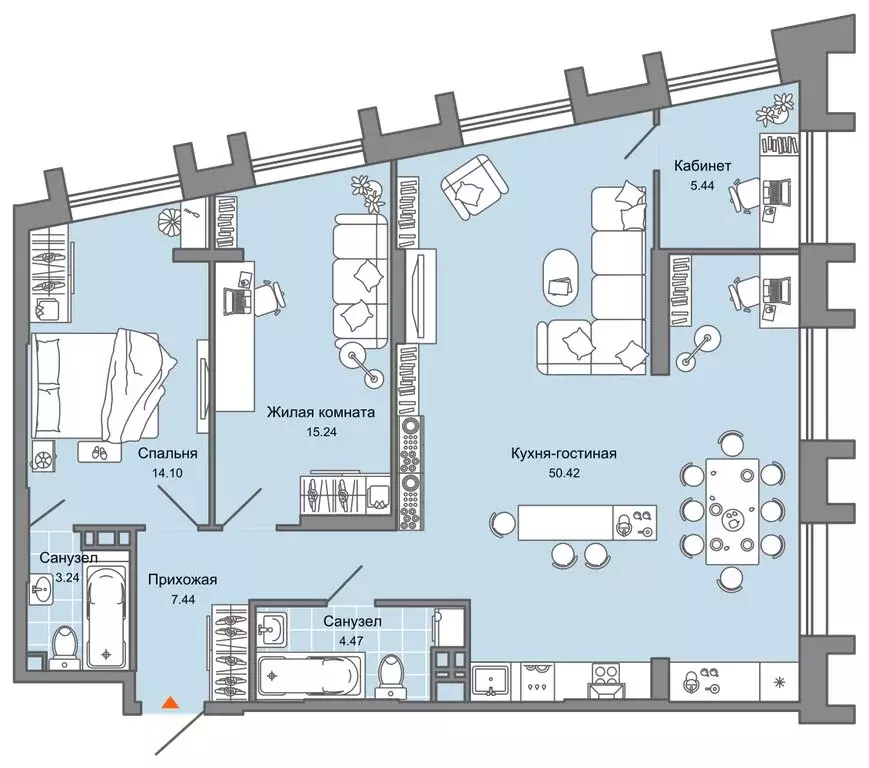 2-комнатная квартира: Пермь, улица Дзержинского, 29Б (97 м) - Фото 2