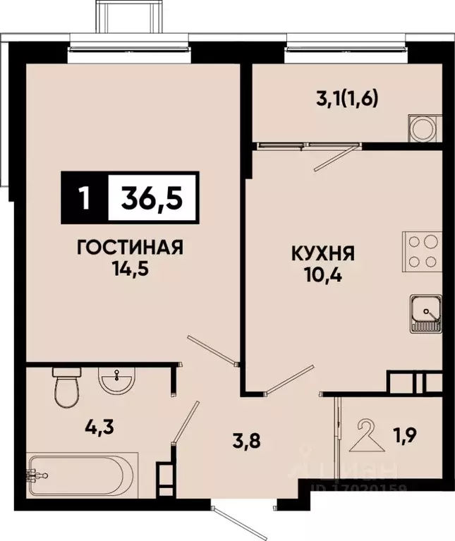 1-к кв. Ставропольский край, Кисловодск Моя Легенда жилой комплекс ... - Фото 1