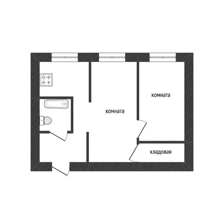 2-комнатная квартира: Волхов, улица Калинина, 38А (39.9 м) - Фото 1