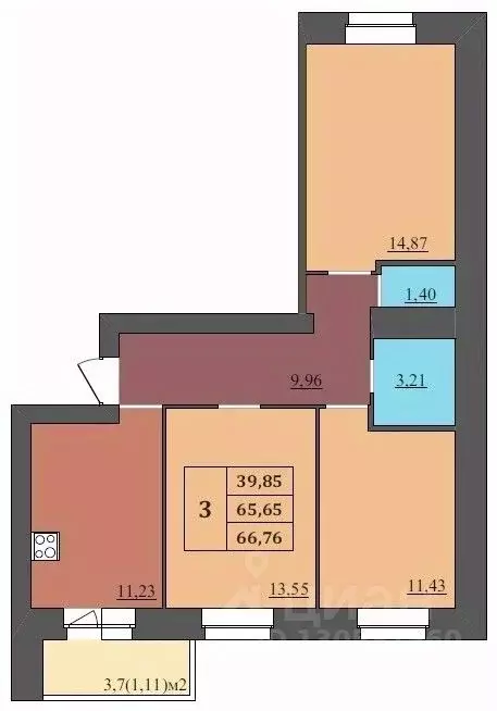 3-к кв. Ярославская область, Ярославль Северный жилрайон, 15-й мкр,  ... - Фото 0