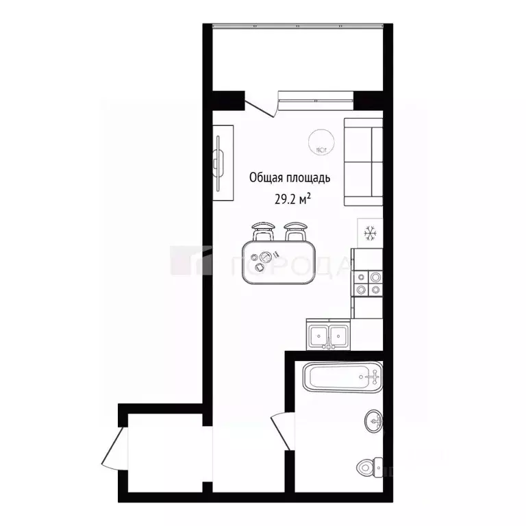 Студия Новосибирская область, Новосибирск ул. Сибиряков-Гвардейцев, ... - Фото 2