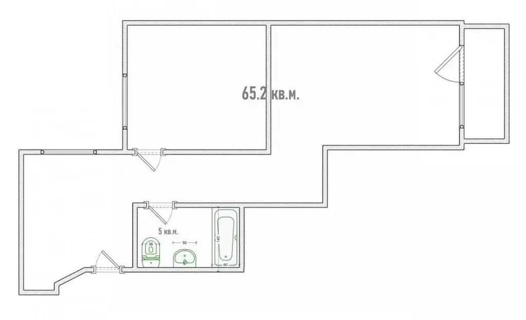 2-к кв. Омская область, Омск ул. 1-ой Красной Звезды, 71 (65.2 м) - Фото 2