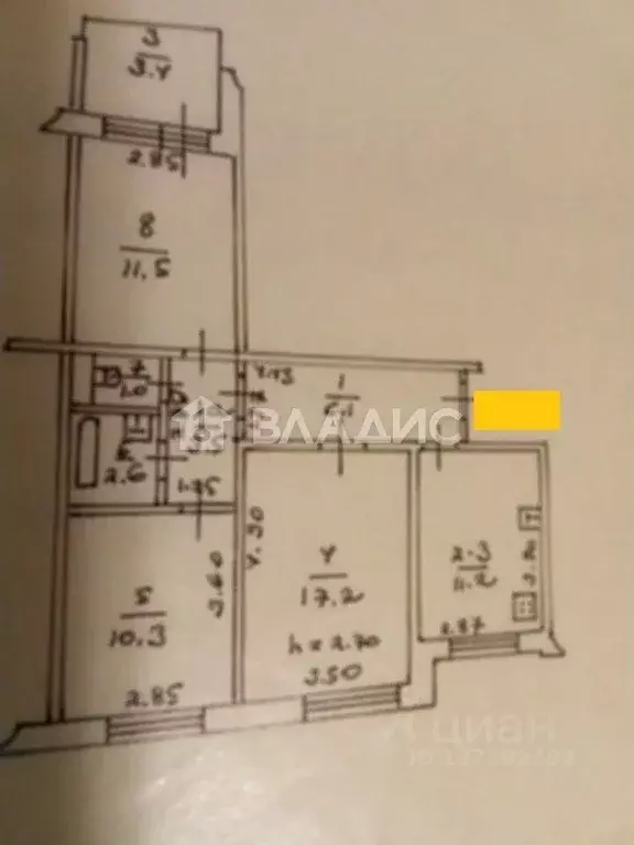 3-к кв. Ростовская область, Ростов-на-Дону пер. Островского, 97 (63.0 ... - Фото 2