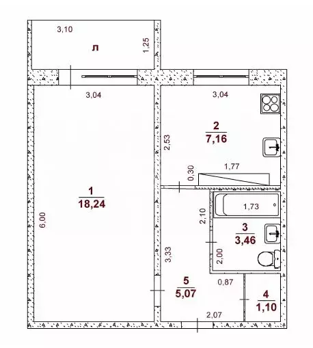 1-к кв. Ульяновская область, Ульяновск ул. Карбышева, 21 (36.97 м) - Фото 1