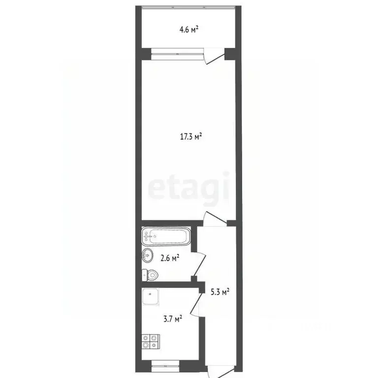 1-к кв. Крым, Ялта ул. Халтурина, 19 (34.0 м) - Фото 2