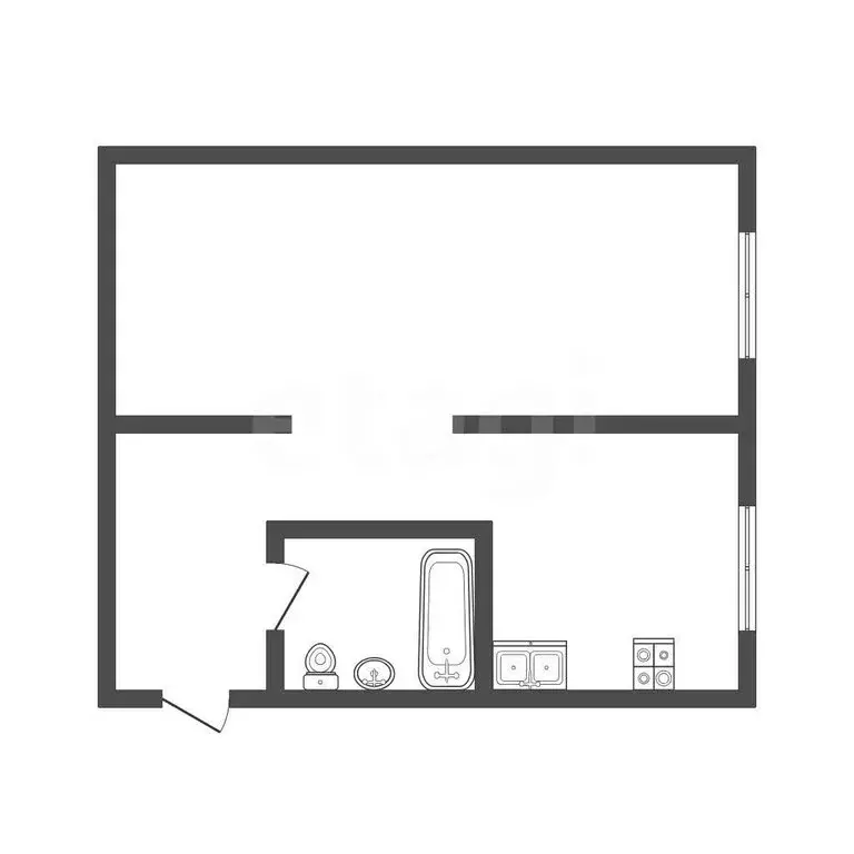 1-комнатная квартира: Прокопьевск, улица Петренко, 6 (30 м) - Фото 1