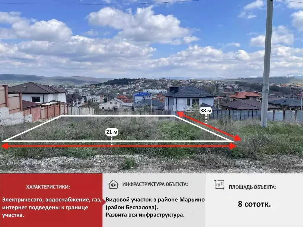 Участок в Крым, Симферополь ул. Мермерша (8.0 сот.) - Фото 0