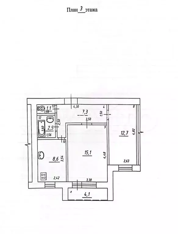 2-к. квартира, 51,4 м, 3/9 эт. - Фото 0