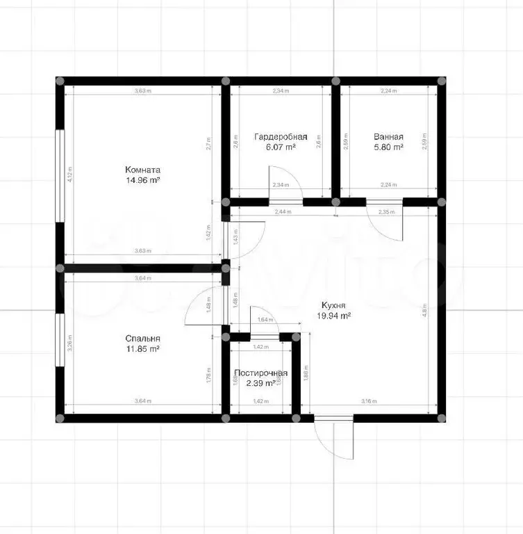 2-к. квартира, 65 м, 7/9 эт. - Фото 0