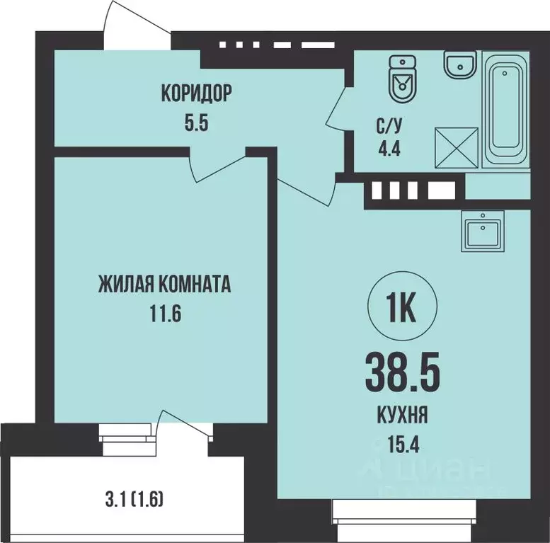1-к кв. Новосибирская область, Новосибирск ул. Имени генерал-майора ... - Фото 1