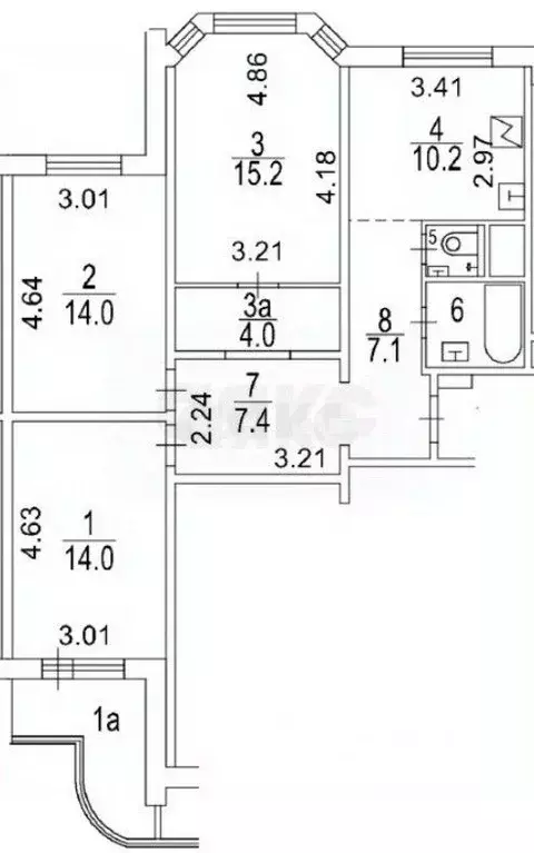 3-к кв. Москва Лукинская ул., 18 (76.0 м) - Фото 1