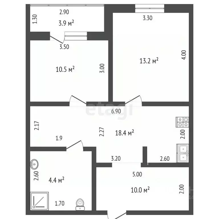 2-к кв. Тюменская область, Тюмень ул. Льва Толстого, 64 (57.6 м) - Фото 1