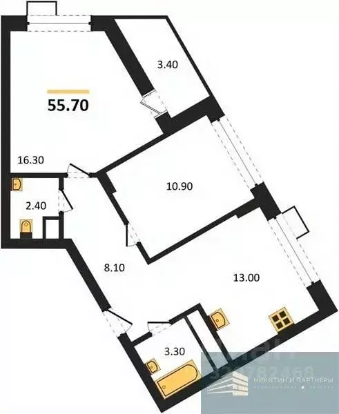 2-к кв. Воронежская область, Воронеж бул. Содружества, 6 (55.7 м) - Фото 1