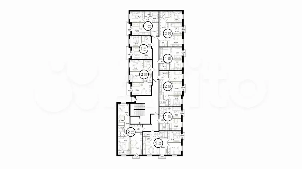 1-к. квартира, 49,4 м, 4/4 эт. - Фото 1