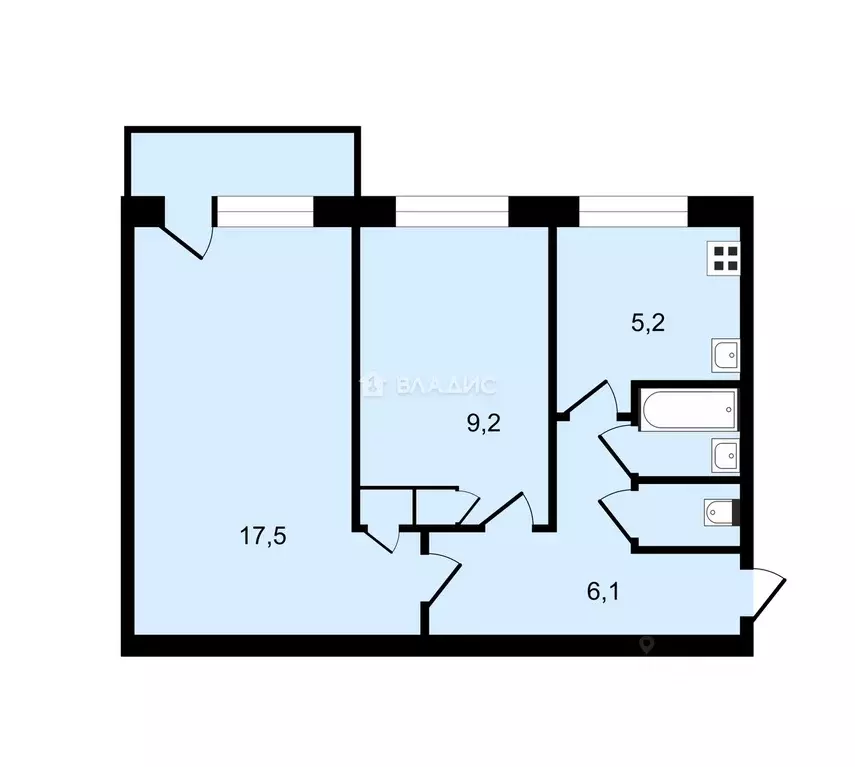 2-к кв. Московская область, Реутов Советская ул., 33 (43.9 м) - Фото 1