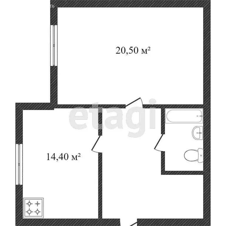 1-комнатная квартира: Ишим, улица Максима Горького, 28 (35.9 м) - Фото 0