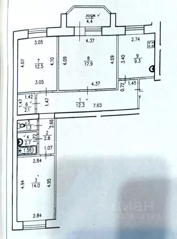 3-к кв. Башкортостан, Уфа ул. Коммунаров, 66/2 (79.0 м) - Фото 0