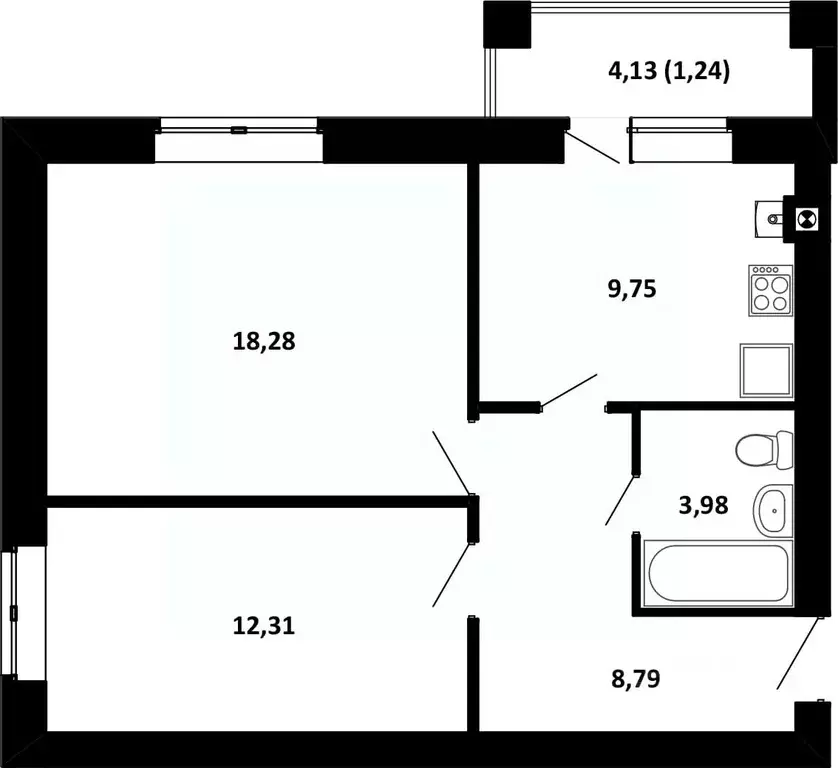 2-к кв. Ивановская область, Иваново ул. 1-я Балинская (53.11 м) - Фото 0