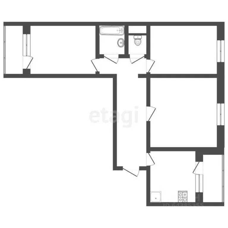 3-к кв. Алтайский край, Белокуриха ул. Братьев Ждановых, 3 (65.3 м) - Фото 1