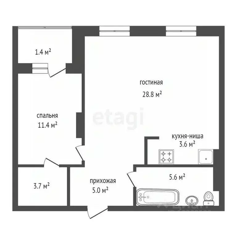 2-к кв. Красноярский край, Красноярск ул. 78-й Добровольческой ... - Фото 2