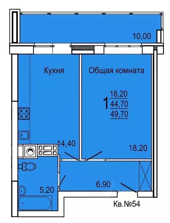 1-к кв. Тульская область, Тула ул. Седова, 20Д/1 (49.7 м) - Фото 0