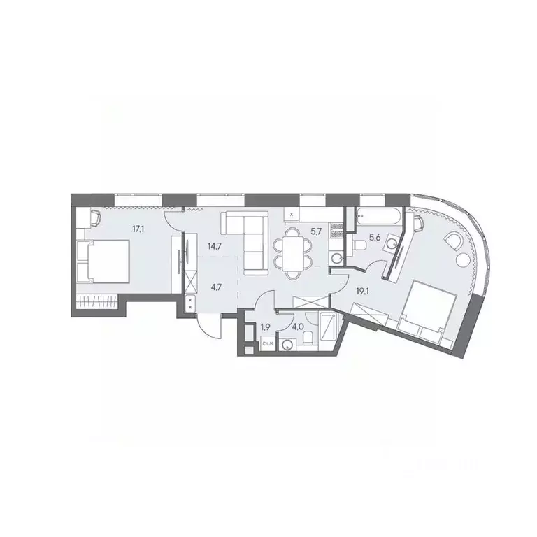 3-к кв. Москва ш. Боровское (дублер) (72.8 м) - Фото 0