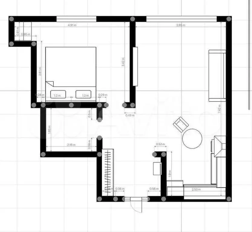 1-к. квартира, 50 м, 5/5 эт. - Фото 0