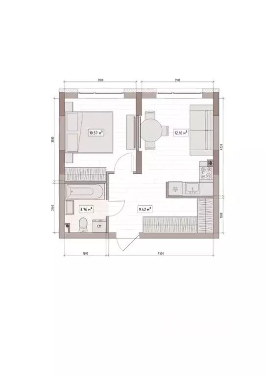 2-к кв. Кемеровская область, Кемерово Уютный Квартал жилой комплекс ... - Фото 1