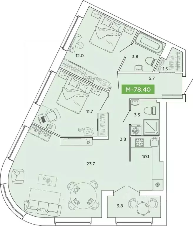 3-к кв. Ивановская область, Иваново Базисная ул. (78.4 м) - Фото 1