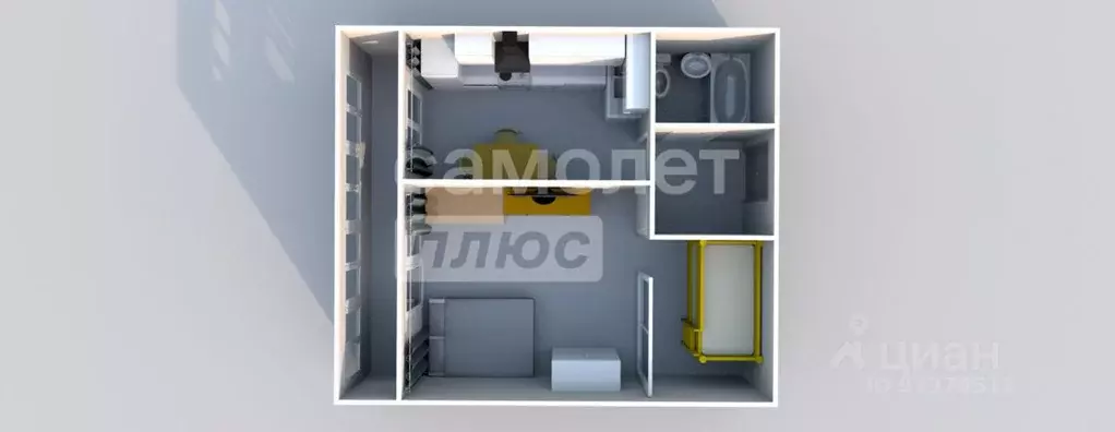 1-к кв. Московская область, Домодедово городской округ, пос. Санатория ... - Фото 2