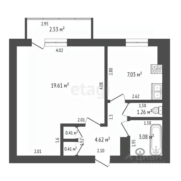 1-к кв. Крым, Красноперекопск 10-й мкр, 19 (36.5 м) - Фото 2