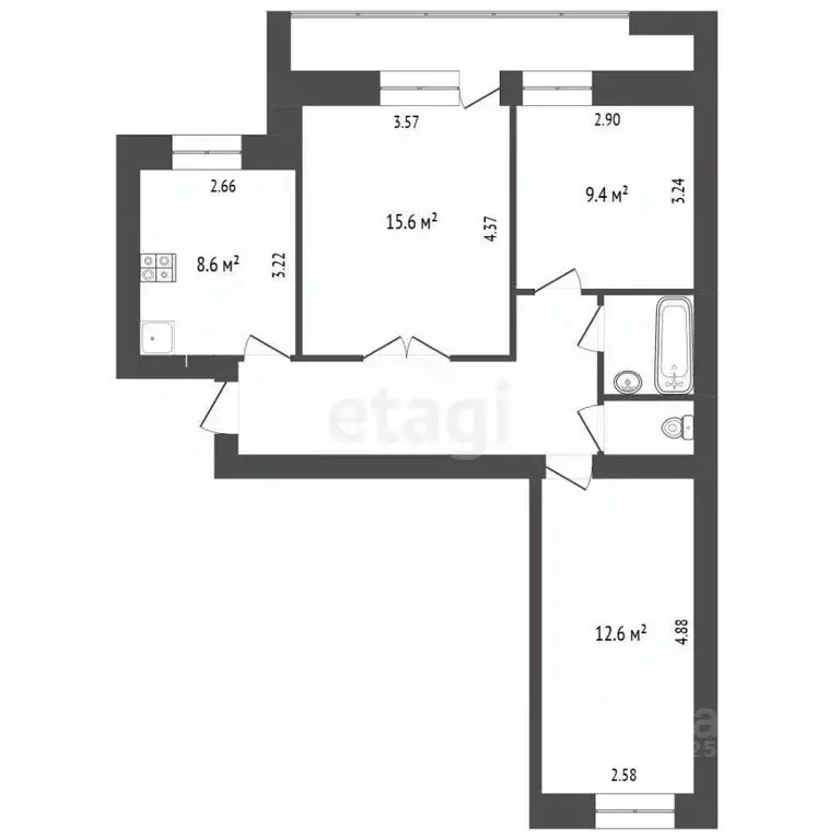 3-к кв. Вологодская область, Вологда ул. Карла Маркса, 97 (60.7 м) - Фото 1