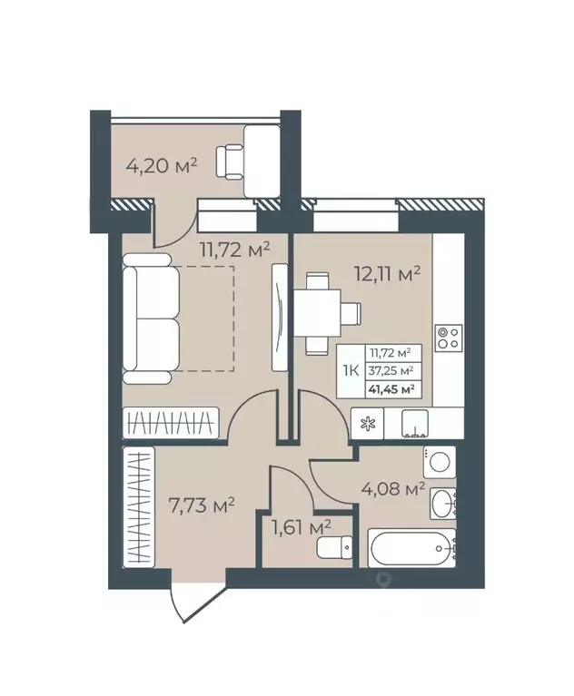 1-к кв. Воронежская область, Бобров  (41.45 м) - Фото 1