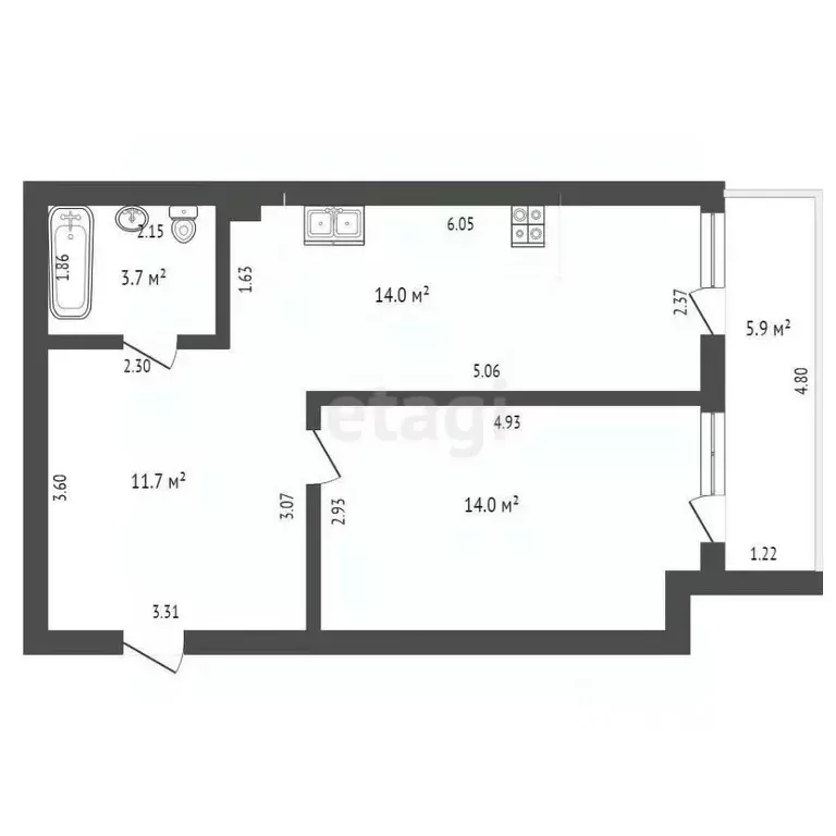 1-к кв. Краснодарский край, Геленджик ул. Орджоникидзе, 8 (43.4 м) - Фото 1