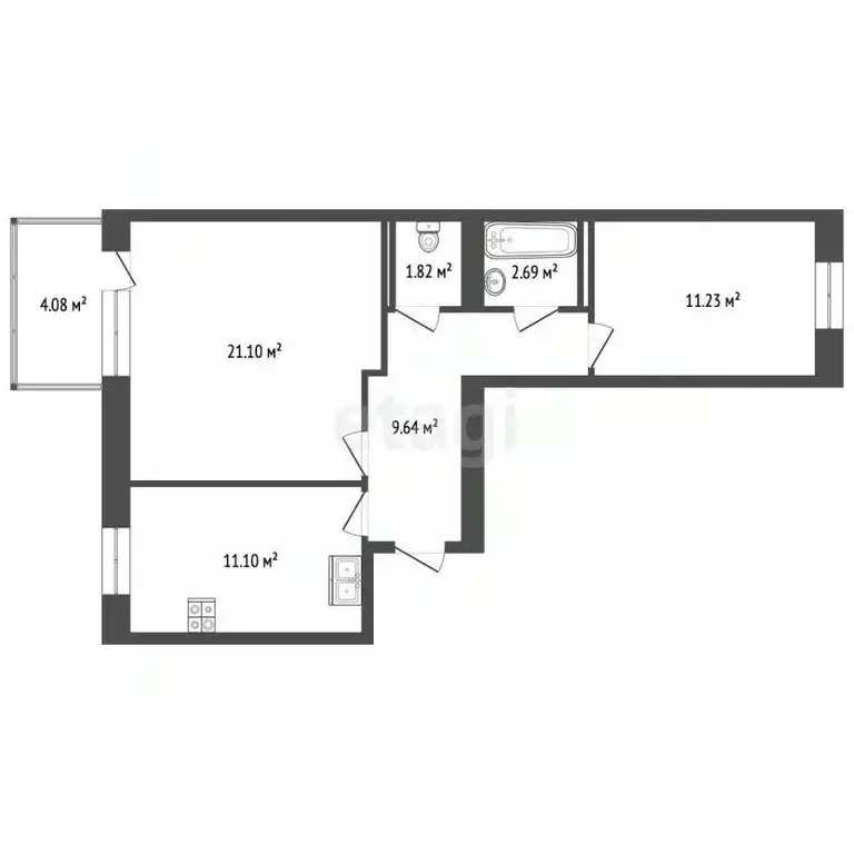 2-к кв. Ярославская область, Ярославский муниципальный округ, д. ... - Фото 2