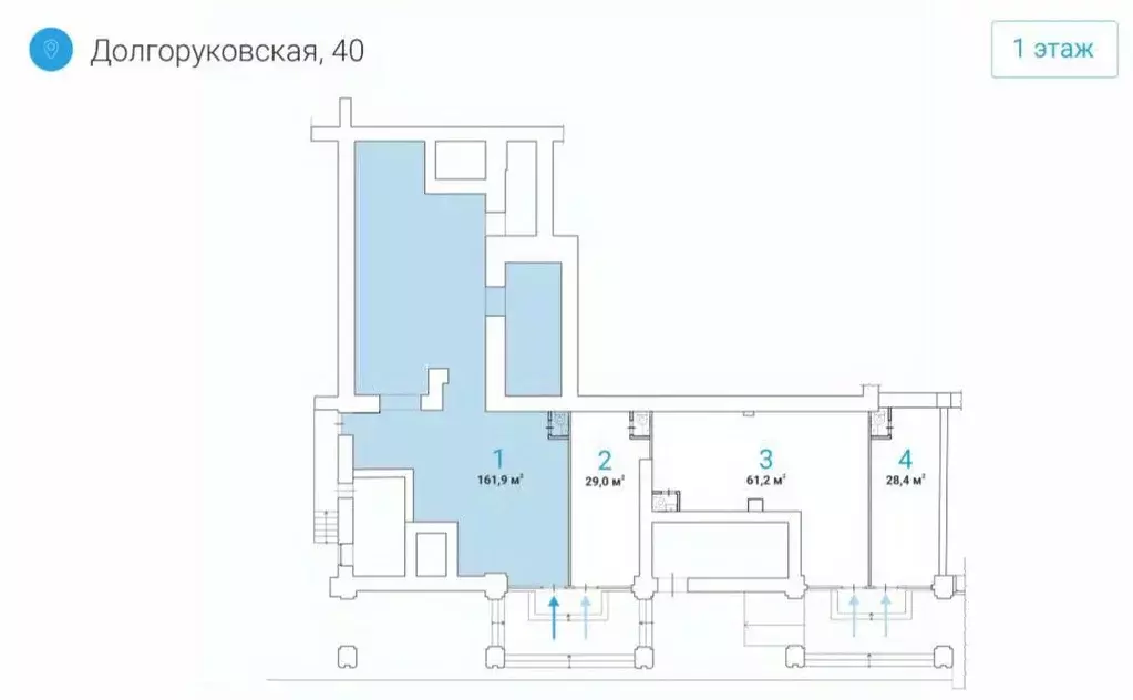 Помещение свободного назначения в Москва Долгоруковская ул., 40 (162 ... - Фото 2